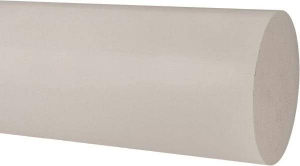 Made in USA - 1' Long, 5" Diam, Polypropylene Plastic Rod - Natural (Color) - All Tool & Supply