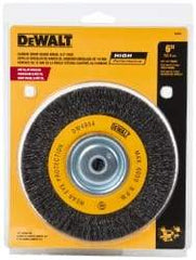 DeWALT - 6" OD, 3/8" Arbor Hole, Crimped Steel Wheel Brush - 3/4" Face Width, 0.014" Filament Diam, 6,000 RPM - All Tool & Supply