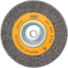 DeWALT - 6" OD, 5/8" Arbor Hole, Crimped Steel Wheel Brush - 1" Face Width, 0.014" Filament Diam, 6,000 RPM - All Tool & Supply