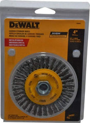 DeWALT - 4" OD, 5/8-11 Arbor Hole, Knotted Steel Wheel Brush - 0.02" Filament Diam, 20,000 RPM - All Tool & Supply