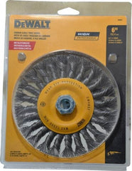 DeWALT - 6" OD, 5/8" Arbor Hole, Knotted Steel Wheel Brush - 0.025" Filament Diam, 12,500 RPM - All Tool & Supply