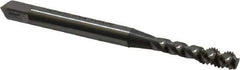 OSG - #6-32 UNC, 3 Flute, 50° Helix, Bottoming Chamfer, Bright Finish, High Speed Steel Spiral Flute STI Tap - Right Hand Flute, 2" OAL, 0.194" Shank Diam, 11/16" Thread Length - Exact Industrial Supply