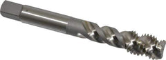 OSG - 3/8-16 UNC, 3 Flute, 50° Helix, Bottoming Chamfer, Bright Finish, High Speed Steel Spiral Flute STI Tap - Right Hand Flute, 2-15/16" OAL, 0.367" Shank Diam, 1-1/4" Thread Length - Exact Industrial Supply