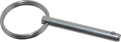 Gibraltar - 3/16" Pin Diam, 1-1/2" Long, Zinc Plated Steel Ball Lock Hitch Pin - 1-5/16" Usable Length - All Tool & Supply