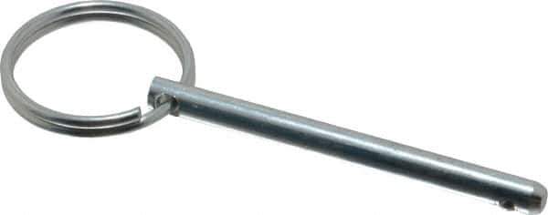 Gibraltar - 3/16" Pin Diam, 2" Long, Zinc Plated Steel Ball Lock Hitch Pin - 1-13/16" Usable Length - All Tool & Supply