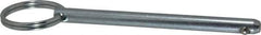 Gibraltar - 1/4" Pin Diam, 3" Long, Zinc Plated Steel Ball Lock Hitch Pin - 2-3/4" Usable Length - All Tool & Supply