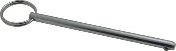 Gibraltar - 1/4" Pin Diam, 4" Long, Zinc Plated Steel Ball Lock Hitch Pin - 3-3/4" Usable Length - All Tool & Supply