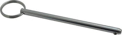 Gibraltar - 1/4" Pin Diam, 4" Long, Zinc Plated Steel Ball Lock Hitch Pin - 3-3/4" Usable Length - All Tool & Supply