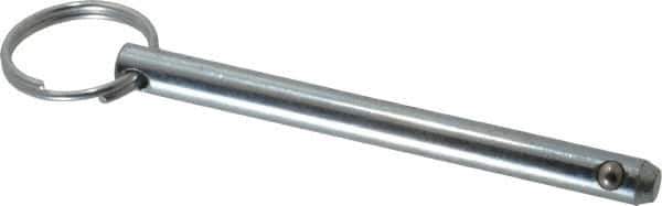 Gibraltar - 5/16" Pin Diam, 3-1/2" Long, Zinc Plated Steel Ball Lock Hitch Pin - 3-1/8" Usable Length - All Tool & Supply