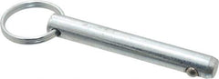 Gibraltar - 3/8" Pin Diam, 2-1/2" Long, Zinc Plated Steel Ball Lock Hitch Pin - 2-1/8" Usable Length - All Tool & Supply