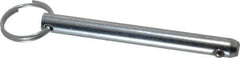 Gibraltar - 3/8" Pin Diam, 3-1/2" Long, Zinc Plated Steel Ball Lock Hitch Pin - 3-1/8" Usable Length - All Tool & Supply