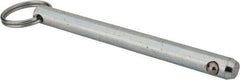 Gibraltar - 3/8" Pin Diam, 4" Long, Zinc Plated Steel Ball Lock Hitch Pin - 3-5/8" Usable Length - All Tool & Supply