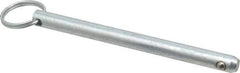 Gibraltar - 3/8" Pin Diam, 4-1/2" Long, Zinc Plated Steel Ball Lock Hitch Pin - 4-1/8" Usable Length - All Tool & Supply