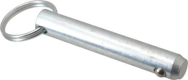 Gibraltar - 7/16" Pin Diam, 2-1/2" Long, Zinc Plated Steel Ball Lock Hitch Pin - 2-1/16" Usable Length - All Tool & Supply