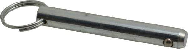 Gibraltar - 7/16" Pin Diam, 3" Long, Zinc Plated Steel Ball Lock Hitch Pin - 2-9/16" Usable Length - All Tool & Supply