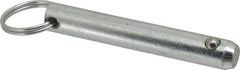 Gibraltar - 1/2" Pin Diam, 3" Long, Zinc Plated Steel Ball Lock Hitch Pin - 2-1/2" Usable Length - All Tool & Supply