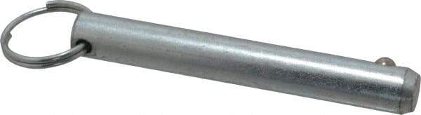 Gibraltar - 1/2" Pin Diam, 3-1/2" Long, Zinc Plated Steel Ball Lock Hitch Pin - 3" Usable Length - All Tool & Supply