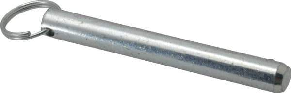 Gibraltar - 1/2" Pin Diam, 4" Long, Zinc Plated Steel Ball Lock Hitch Pin - 3-1/2" Usable Length - All Tool & Supply