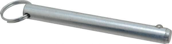 Gibraltar - 1/2" Pin Diam, 4-1/2" Long, Zinc Plated Steel Ball Lock Hitch Pin - 4" Usable Length - All Tool & Supply