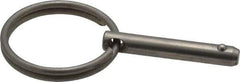 Gibraltar - 3/16" Pin Diam, 1" Long, Uncoated Stainless Steel Ball Lock Hitch Pin - 13/16" Usable Length - All Tool & Supply