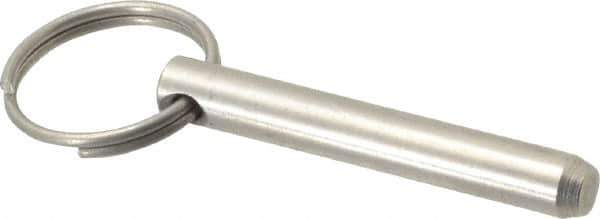 Gibraltar - 5/16" Pin Diam, 2" Long, Uncoated Stainless Steel Ball Lock Hitch Pin - 1-5/8" Usable Length - All Tool & Supply