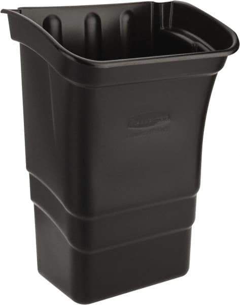 Rubbermaid - 8 Gal Black Rectangle Trash Can - Polyethylene, 22" High x 12" Long x 17" Wide - All Tool & Supply