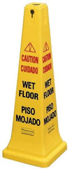 Rubbermaid - Caution - Wet Floor, 12-1/4" Wide x 36" High, Plastic Floor Sign - Cone, Black on Yellow, For Accident Prevention - All Tool & Supply