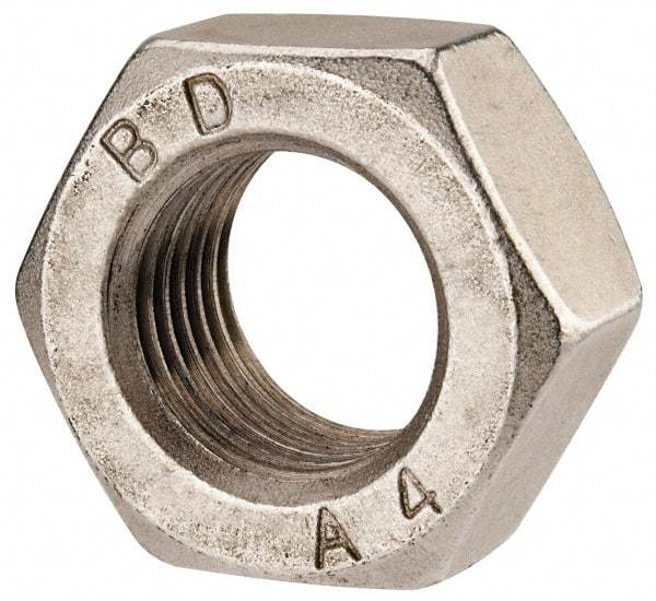 Value Collection - M33x3.50 Metric Coarse Stainless Steel Right Hand Hex Nut - 50mm Across Flats, 26mm High, Uncoated - All Tool & Supply