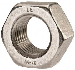 Value Collection - M42x4.50 Metric Coarse Stainless Steel Right Hand Hex Nut - 65mm Across Flats, 34mm High, Uncoated - All Tool & Supply