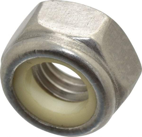 Value Collection - M8x1.25 Metric Coarse 316 & Austenitic Grade A4 Hex Lock Nut with Nylon Insert - 8mm High, Uncoated - All Tool & Supply