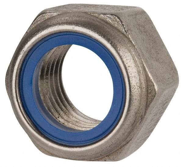 Value Collection - M22x2.50 Metric Coarse 316 & Austenitic Grade A4 Hex Lock Nut with Nylon Insert - 22mm High, Uncoated - All Tool & Supply