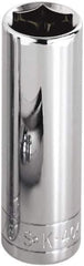 SK - 3/16", 1/4" Drive, Deep Hand Socket - 6 Points, Steel, Chrome Finish - All Tool & Supply