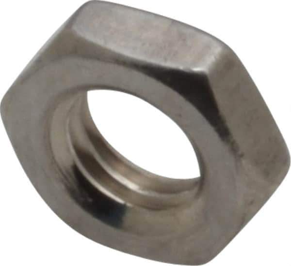 Value Collection - M5x0.80 Metric Coarse Stainless Steel Right Hand Hex Jam Nut - 8mm Across Flats, 2.7mm High, Uncoated - All Tool & Supply