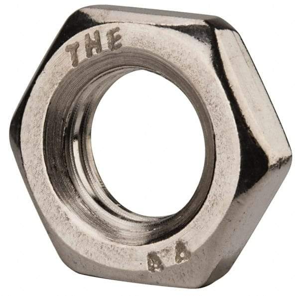 Value Collection - M12x1.75 Metric Coarse Stainless Steel Right Hand Hex Jam Nut - 19mm Across Flats, 6mm High, Uncoated - All Tool & Supply