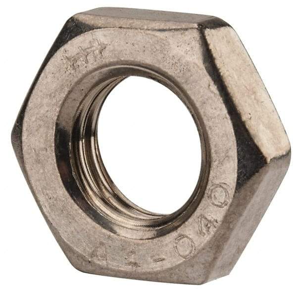 Value Collection - M14x2.00 Metric Coarse Stainless Steel Right Hand Hex Jam Nut - 22mm Across Flats, 7mm High, Uncoated - All Tool & Supply