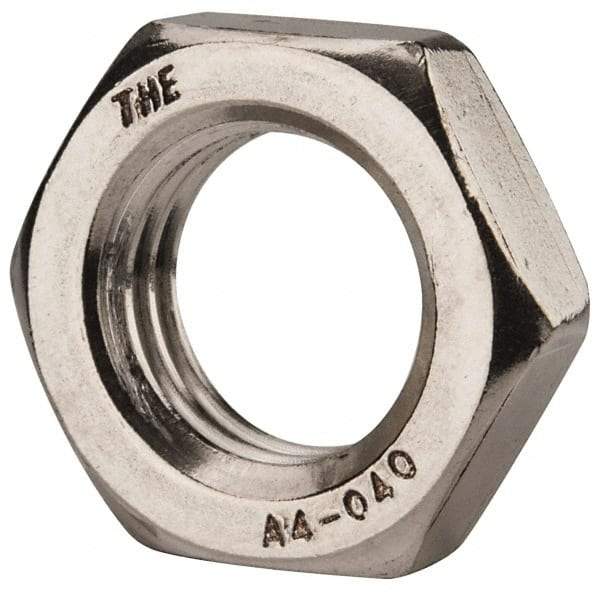 Value Collection - M20x2.50 Metric Coarse Stainless Steel Right Hand Hex Jam Nut - 30mm Across Flats, 10mm High, Uncoated - All Tool & Supply