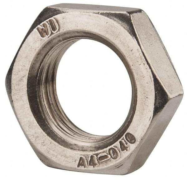 Value Collection - M22x2.50 Metric Coarse Stainless Steel Right Hand Hex Jam Nut - 32mm Across Flats, 11mm High, Uncoated - All Tool & Supply