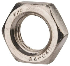 Value Collection - M24x3.00 Metric Coarse Stainless Steel Right Hand Hex Jam Nut - 36mm Across Flats, 12mm High, Uncoated - All Tool & Supply