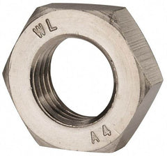 Value Collection - M27x3.00 Metric Coarse Stainless Steel Right Hand Hex Jam Nut - 41mm Across Flats, 13.5mm High, Uncoated - All Tool & Supply