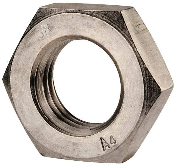 Value Collection - M30x3.50 Metric Coarse Stainless Steel Right Hand Hex Jam Nut - 46mm Across Flats, 15mm High, Uncoated - All Tool & Supply