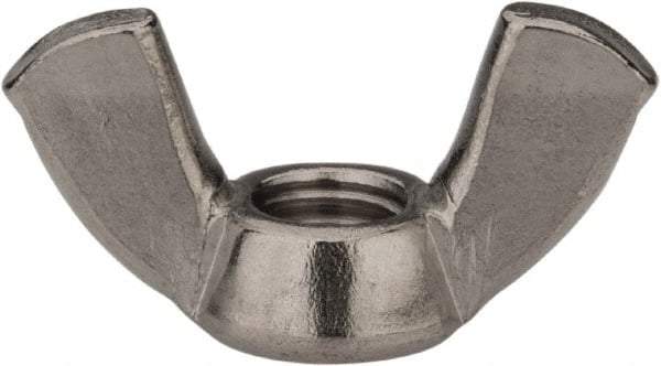 Value Collection - M8x1.25 Metric Coarse, Stainless Steel Standard Wing Nut - Grade 316, Austenitic Grade A4, 30.3mm Wing Span, 14.8mm Wing Span - All Tool & Supply