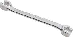 Proto - 3/8 x 7/16", Satin Finish, Open End Flare Nut Wrench - 12 Points, 6-1/4" OAL, Steel, Double End Head - All Tool & Supply