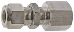 Parker - 1/2" OD, Stainless Steel Bulkhead Female Connector - -425 to 1,200°F, 15/16" Hex, Comp x FNPT Ends - All Tool & Supply