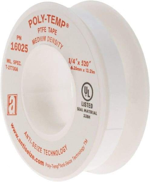 Value Collection - 1/4" Wide x 520" Long General Purpose Pipe Repair Tape - -400 to 550°F, White - All Tool & Supply