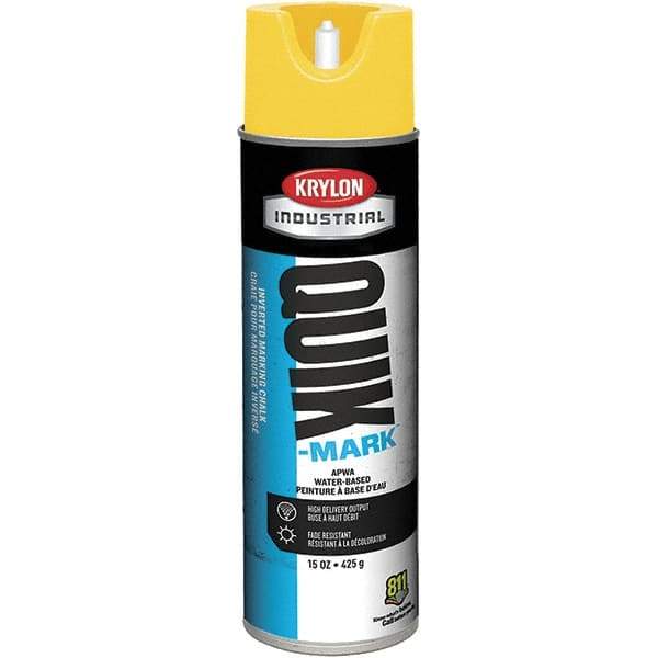 Krylon - 20 fl oz Yellow Marking Paint - 600' Coverage at 1" Wide, Water-Based Formula - All Tool & Supply