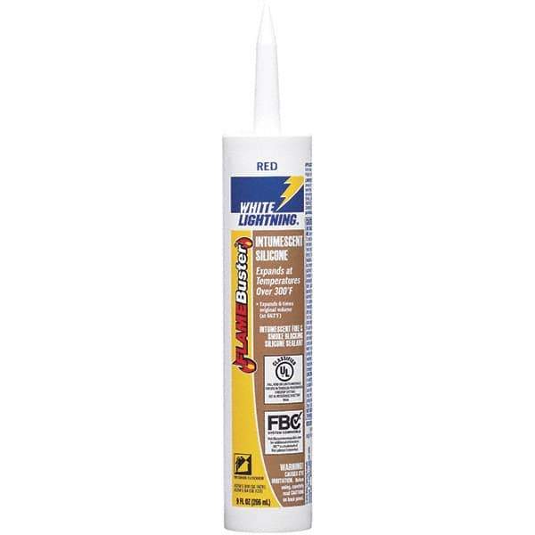 White Lightning - 10 oz Cartridge Red RTV Silicone Caulk - -14 to 230°F Operating Temp - All Tool & Supply