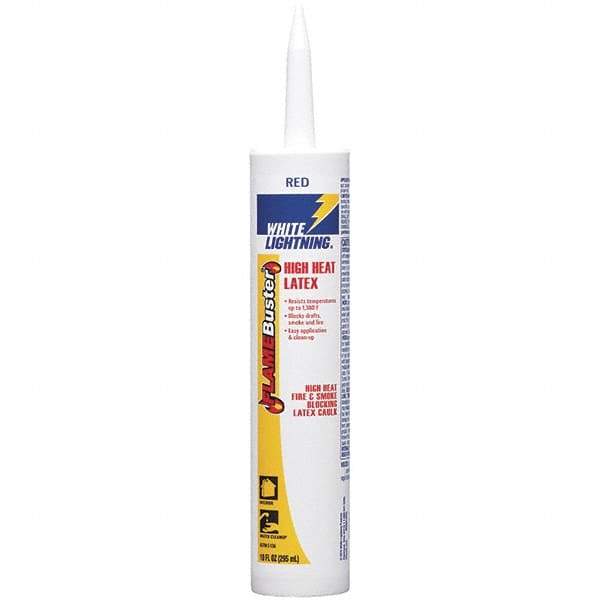 White Lightning - 10 oz Cartridge Red Acrylic & Latex Caulk - 1380°F Max Operating Temp - All Tool & Supply