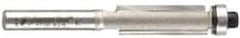 Amana Tool - 3/8" Cut Diam, 1" Length of Cut, 2 Flute Flush Trim Edge Profile Router Bit - Carbide-Tipped, 1/4" Shank Diam, 2-5/8" OAL, Uncoated - All Tool & Supply