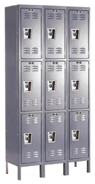 Hallowell - 9 Door, 3 Tier, Ready-Built Wardrobe & Box Lockers - All Tool & Supply