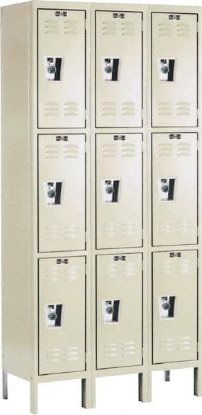 Hallowell - 9 Door, 3 Tier, Ready-Built Wardrobe & Box Lockers - All Tool & Supply